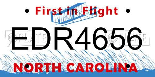 EDR4656 North Carolina License Plate