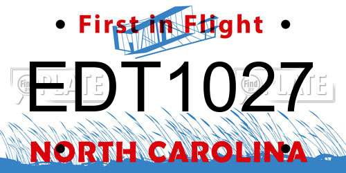 EDT1027 North Carolina License Plate