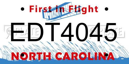 EDT4045 North Carolina License Plate