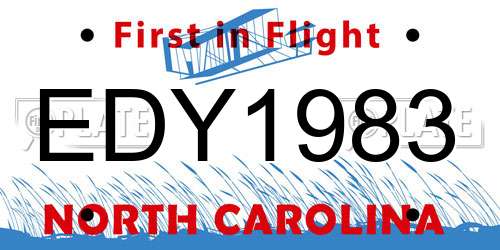 EDY1983 North Carolina License Plate