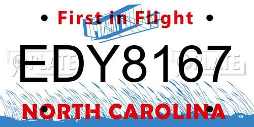 EDY8167 North Carolina License Plate