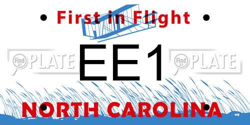EE1 North Carolina License Plate