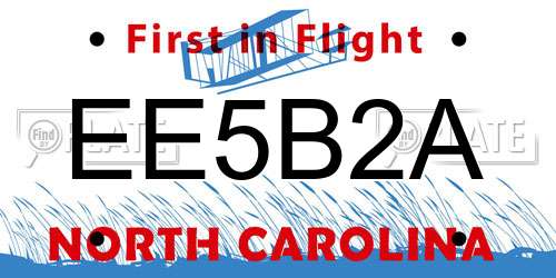 EE5B2A North Carolina License Plate