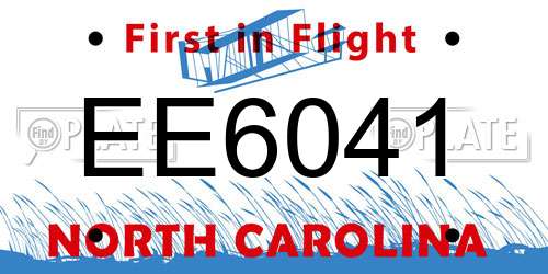 EE6041 North Carolina License Plate