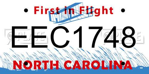 EEC1748 North Carolina License Plate