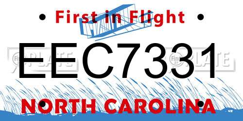 EEC7331 North Carolina License Plate
