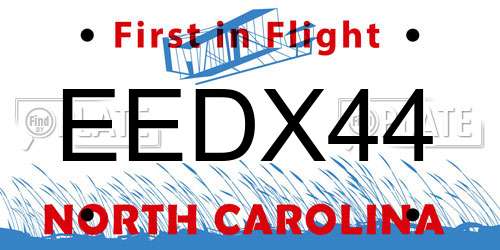 EEDX44 North Carolina License Plate