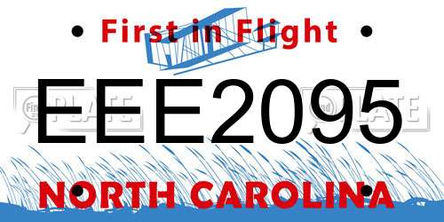 EEE2095 North Carolina License Plate