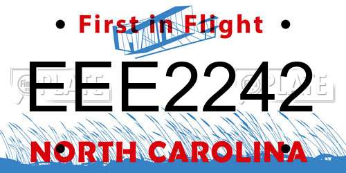 EEE2242 North Carolina License Plate