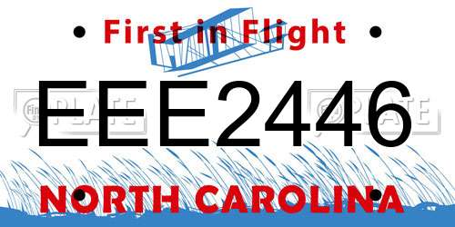 EEE2446 North Carolina License Plate