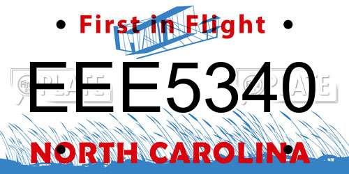 EEE5340 North Carolina License Plate