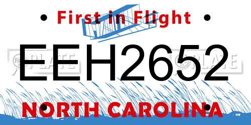 EEH2652 North Carolina License Plate