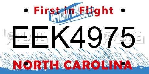 EEK4975 North Carolina License Plate