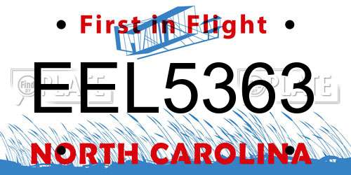 EEL5363 North Carolina License Plate