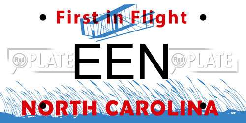 EEN North Carolina License Plate