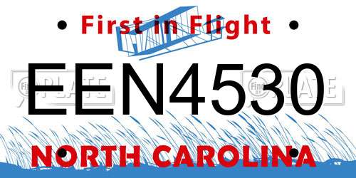 EEN4530 North Carolina License Plate