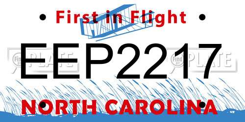 EEP2217 North Carolina License Plate