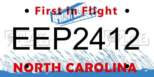 EEP2412 North Carolina License Plate