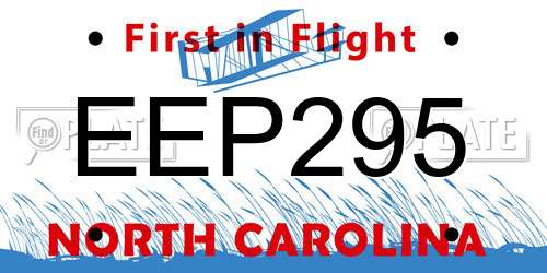 EEP295 North Carolina License Plate