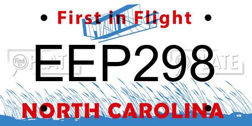 EEP298 North Carolina License Plate