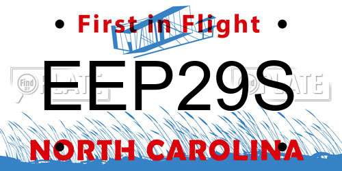 EEP29S North Carolina License Plate