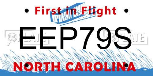 EEP79S North Carolina License Plate