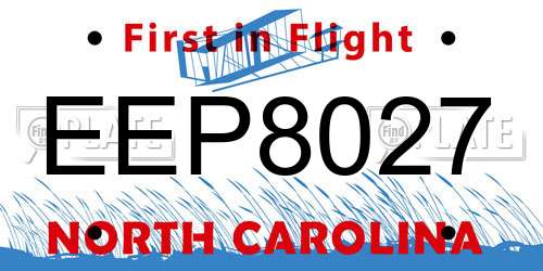 EEP8027 North Carolina License Plate