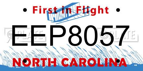 EEP8057 North Carolina License Plate