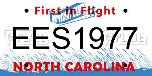 EES1977 North Carolina License Plate