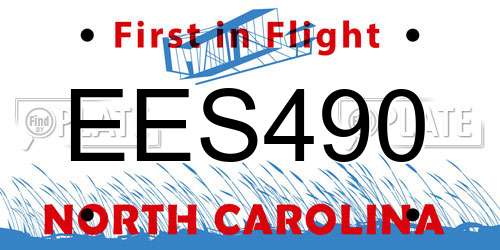 EES490 North Carolina License Plate