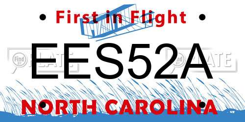 EES52A North Carolina License Plate