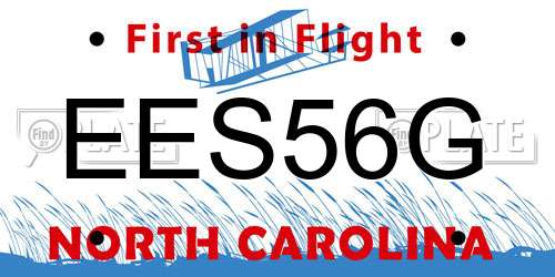 EES56G North Carolina License Plate