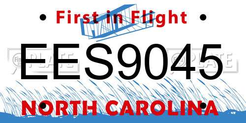 EES9045 North Carolina License Plate