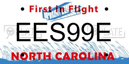 EES99E North Carolina License Plate