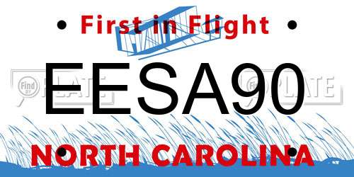 EESA90 North Carolina License Plate