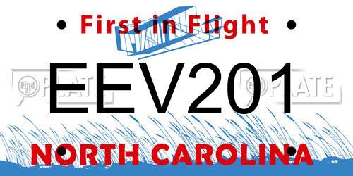 EEV201 North Carolina License Plate