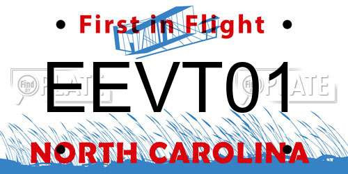 EEVT01 North Carolina License Plate