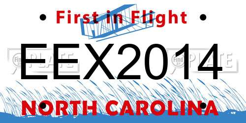 EEX2014 North Carolina License Plate