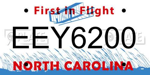EEY6200 North Carolina License Plate