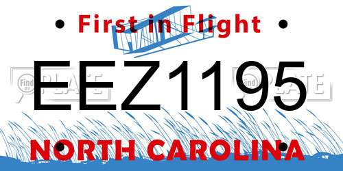 EEZ1195 North Carolina License Plate