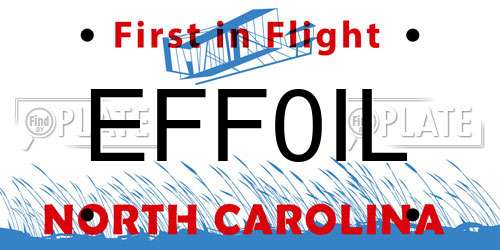 EFF0IL North Carolina License Plate