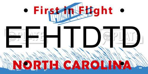 EFHTDTD North Carolina License Plate
