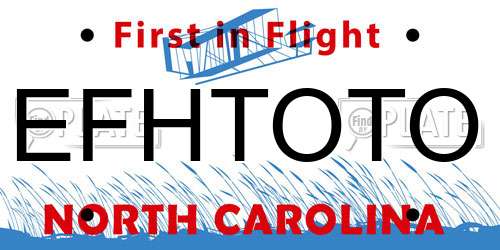 EFHTOTO North Carolina License Plate