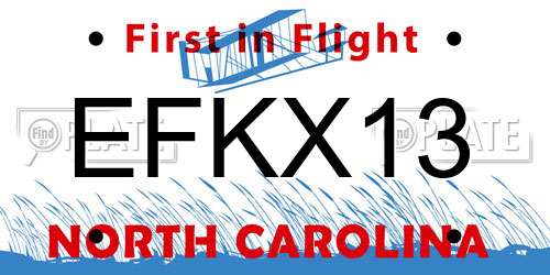 EFKX13 North Carolina License Plate