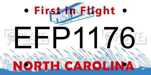 EFP1176 North Carolina License Plate