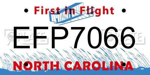 EFP7066 North Carolina License Plate