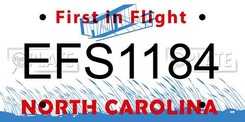 EFS1184 North Carolina License Plate