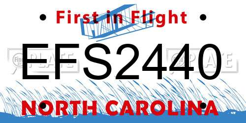 EFS2440 North Carolina License Plate