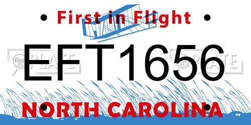 EFT1656 North Carolina License Plate