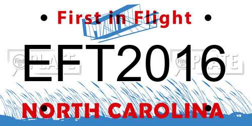 EFT2016 North Carolina License Plate